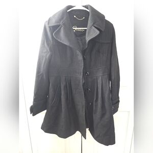 Guess Black Trench Coat Classic Style
